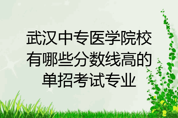 武汉中专医学院校有哪些分数线高的单招考试专业