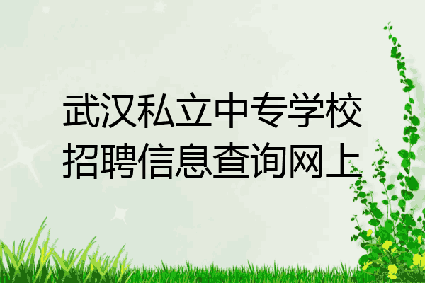 武汉私立中专学校招聘信息查询网上