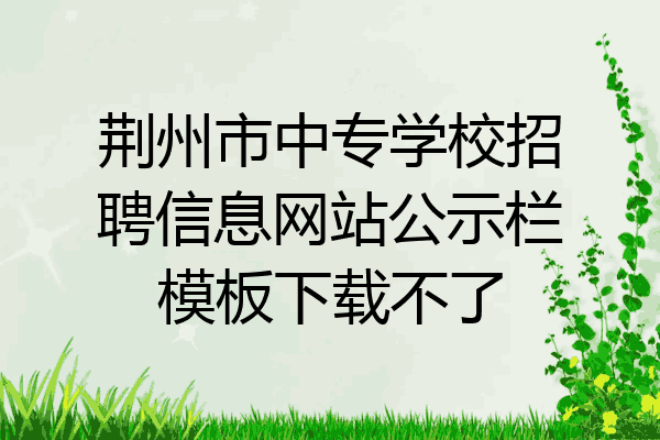 荆州市中专学校招聘信息网站公示栏模板下载不了