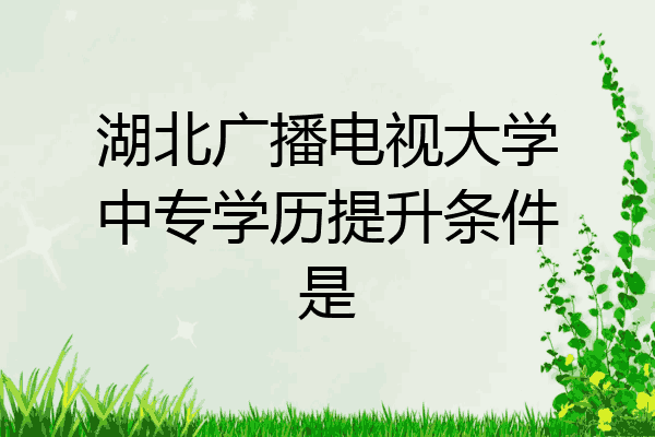 湖北广播电视大学中专学历提升条件是