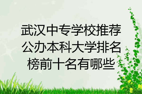 武汉中专学校推荐公办本科大学排名榜前十名有哪些