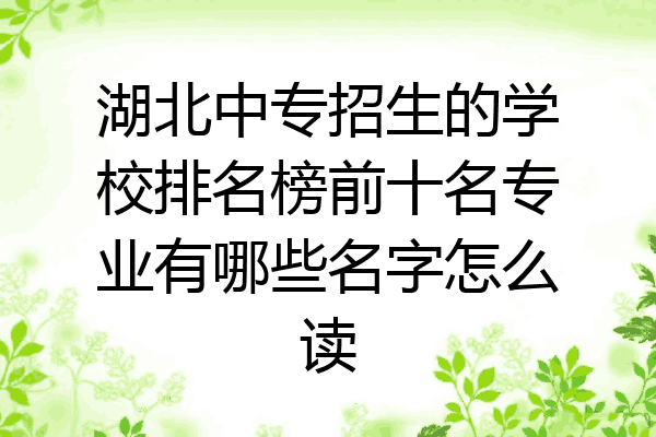 湖北中专招生的学校排名榜前十名专业有哪些名字怎么读