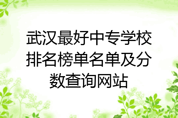 武汉最好中专学校排名榜单名单及分数查询网站