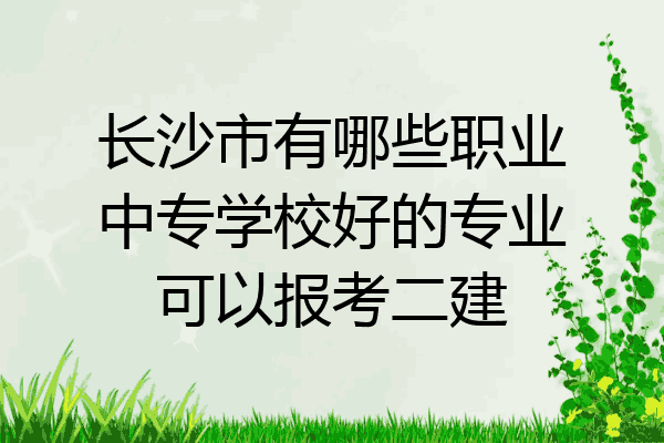 长沙市有哪些职业中专学校好的专业可以报考二建