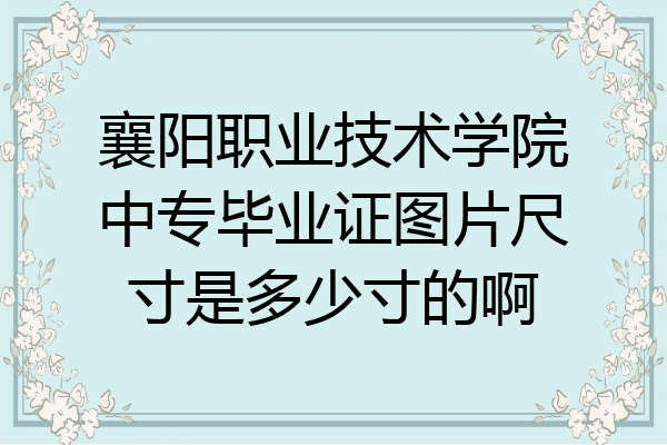 襄阳职业技术学院中专毕业证图片尺寸是多少寸的啊
