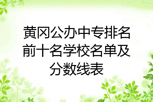 黄冈公办中专排名前十名学校名单及分数线表