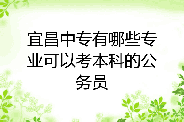 宜昌中专有哪些专业可以考本科的公务员