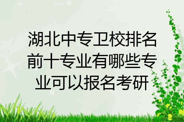 湖北中专卫校排名前十专业有哪些专业可以报名考研