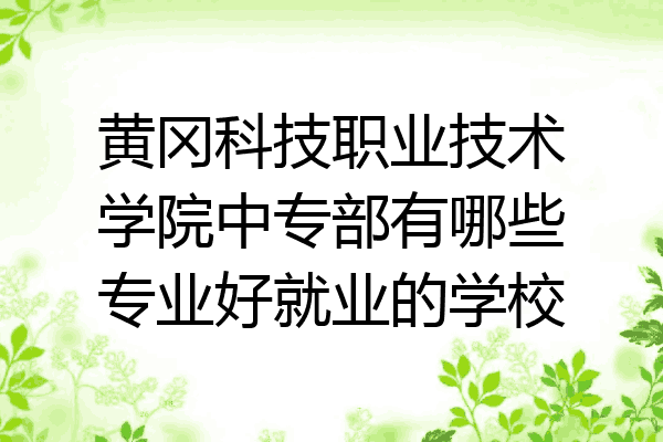 黄冈科技职业技术学院中专部有哪些专业好就业的学校