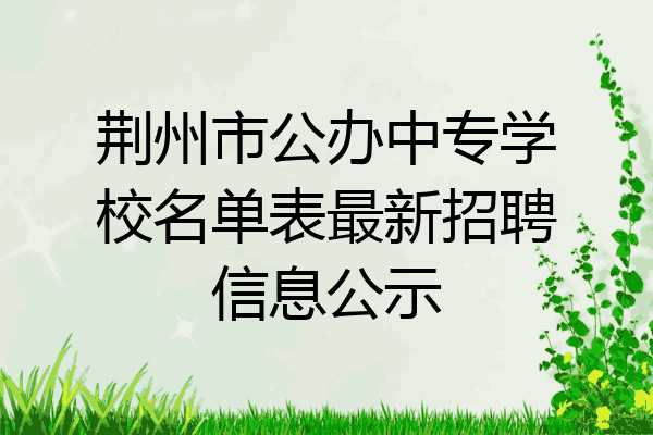 荆州市公办中专学校名单表最新招聘信息公示
