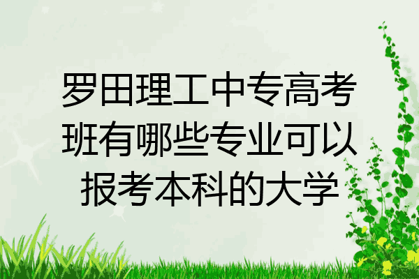罗田理工中专高考班有哪些专业可以报考本科的大学