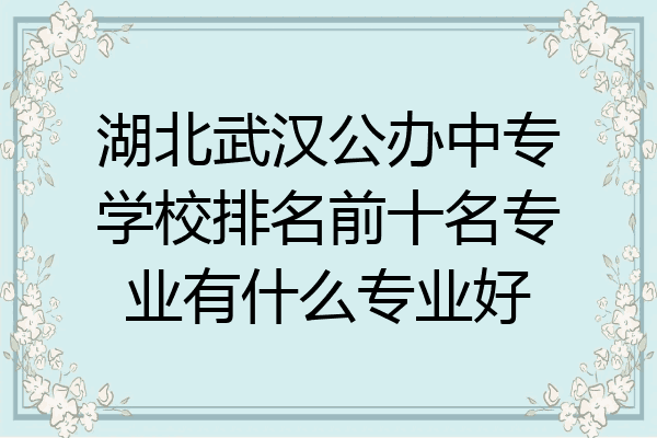 湖北武汉公办中专学校排名前十名专业有什么专业好