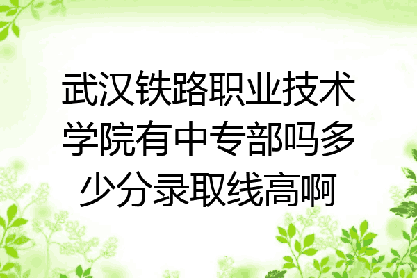 武汉铁路职业技术学院有中专部吗多少分录取线高啊
