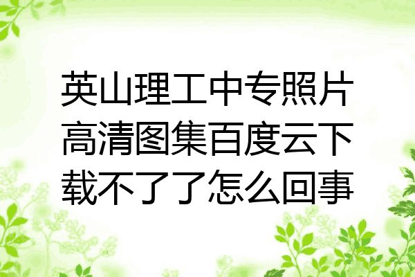 英山理工中专照片高清图集百度云下载不了了怎么回事