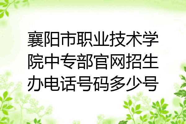 襄阳市职业技术学院中专部官网招生办电话号码多少号