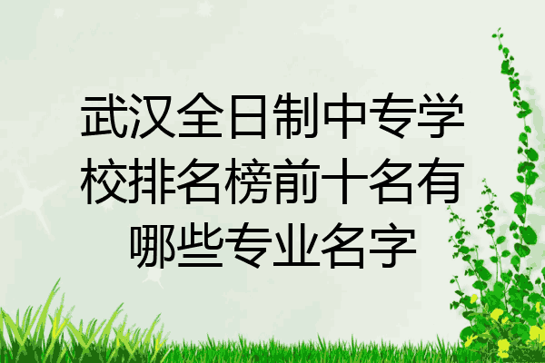 武汉全日制中专学校排名榜前十名有哪些专业名字