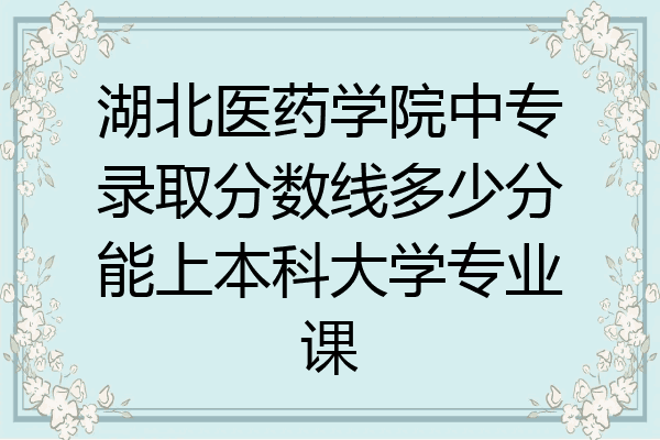 湖北医药学院中专录取分数线多少分能上本科大学专业课