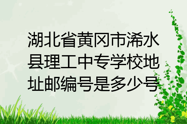 湖北省黄冈市浠水县理工中专学校地址邮编号是多少号
