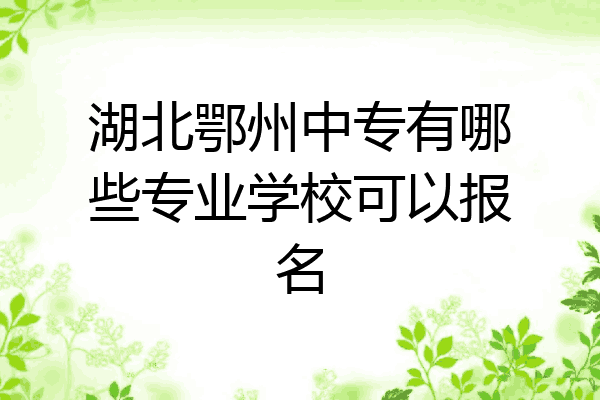 湖北鄂州中专有哪些专业学校可以报名