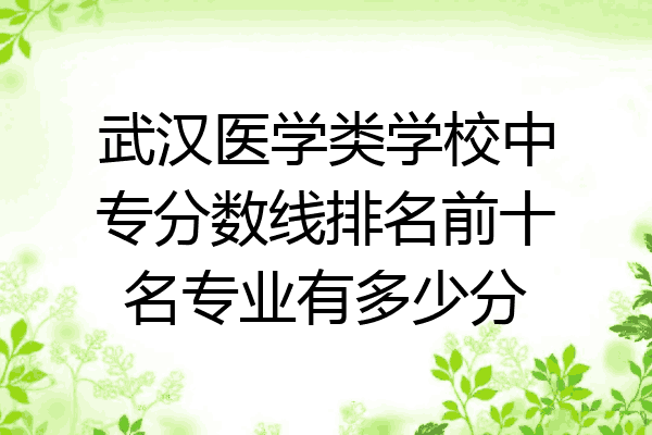 武汉医学类学校中专分数线排名前十名专业有多少分