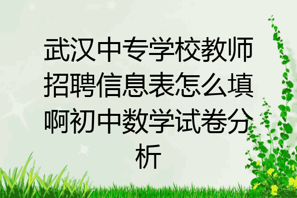 武汉中专学校教师招聘信息表怎么填啊初中数学试卷分析