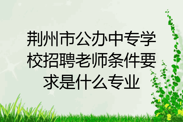 荆州市公办中专学校招聘老师条件要求是什么专业