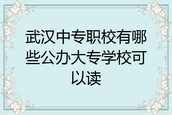 武汉中专职校有哪些公办大专学校可以读