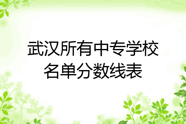 武汉所有中专学校名单分数线表