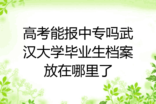 高考能报中专吗武汉大学毕业生档案放在哪里了