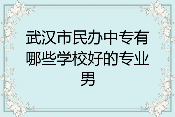 武汉市民办中专有哪些学校好的专业男