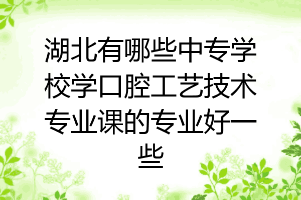 湖北有哪些中专学校学口腔工艺技术专业课的专业好一些