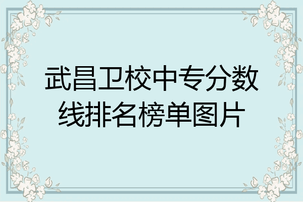 武昌卫校中专分数线排名榜单图片