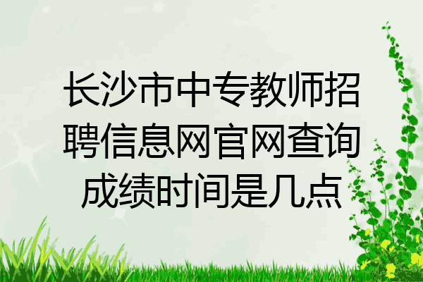 长沙市中专教师招聘信息网官网查询成绩时间是几点