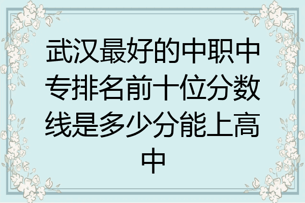 武汉最好的中职中专排名前十位分数线是多少分能上高中