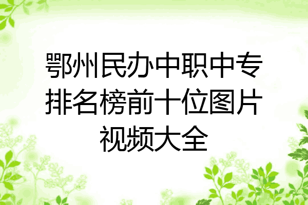 鄂州民办中职中专排名榜前十位图片视频大全