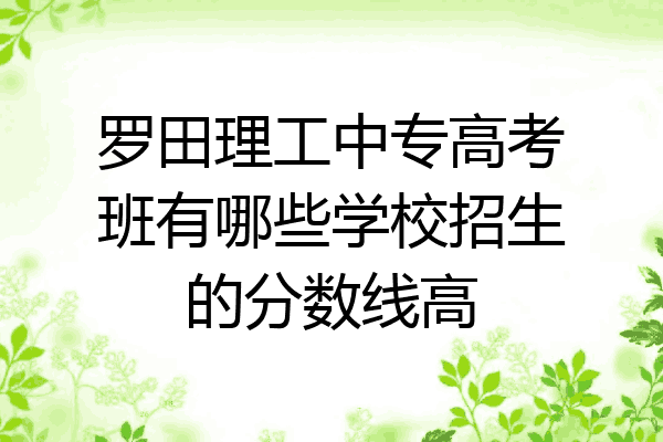 罗田理工中专高考班有哪些学校招生的分数线高
