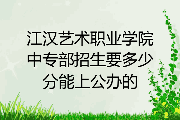 江汉艺术职业学院中专部招生要多少分能上公办的