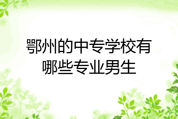 鄂州的中专学校有哪些专业男生