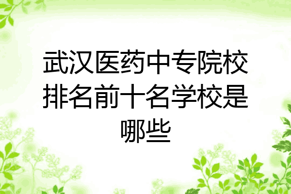 武汉医药中专院校排名前十名学校是哪些