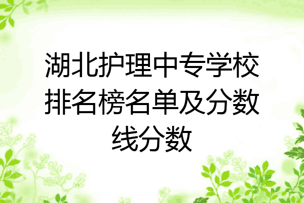 湖北护理中专学校排名榜名单及分数线分数