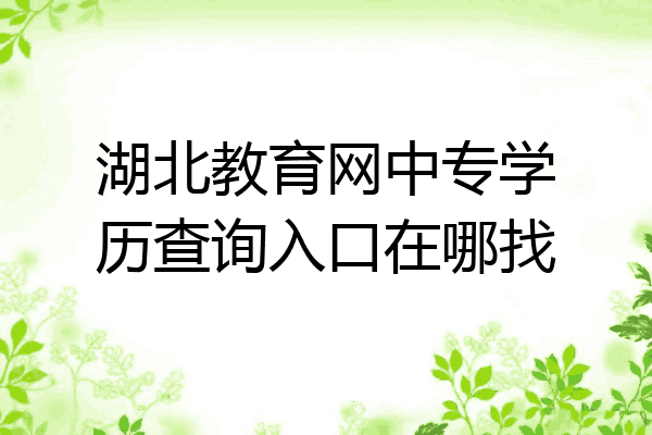 湖北教育网中专学历查询入口在哪找