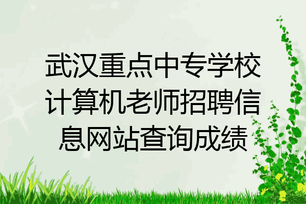 武汉重点中专学校计算机老师招聘信息网站查询成绩