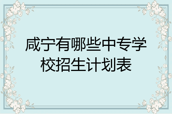 咸宁有哪些中专学校招生计划表