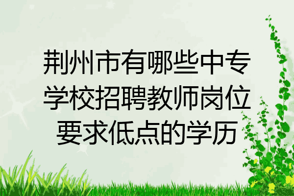 荆州市有哪些中专学校招聘教师岗位要求低点的学历