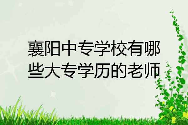 襄阳中专学校有哪些大专学历的老师