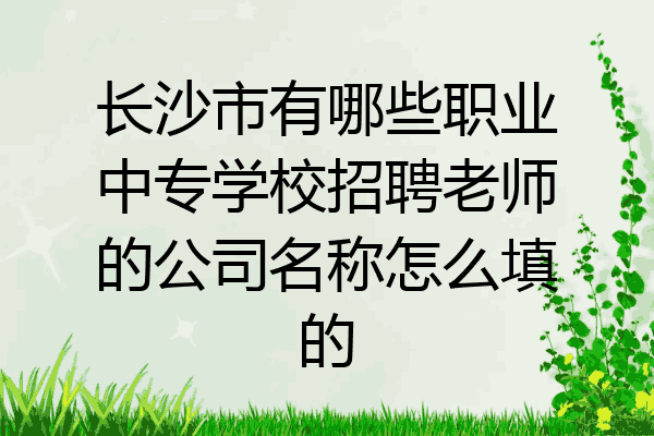 长沙市有哪些职业中专学校招聘老师的公司名称怎么填的