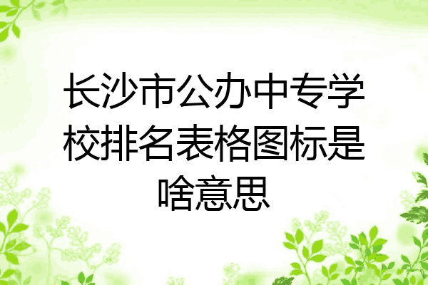 长沙市公办中专学校排名表格图标是啥意思