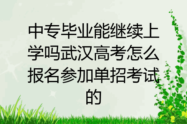 中专毕业能继续上学吗武汉高考怎么报名参加单招考试的