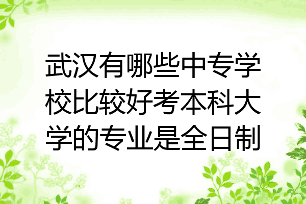 武汉有哪些中专学校比较好考本科大学的专业是全日制