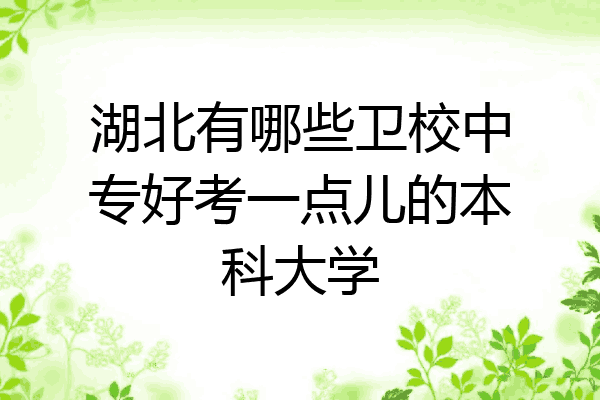 湖北有哪些卫校中专好考一点儿的本科大学